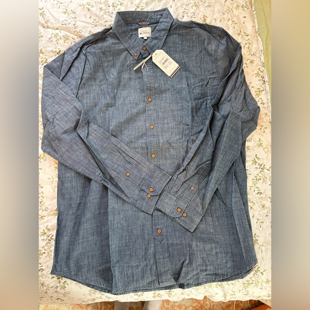 Ben Sherman Blue Button-Up Shirt